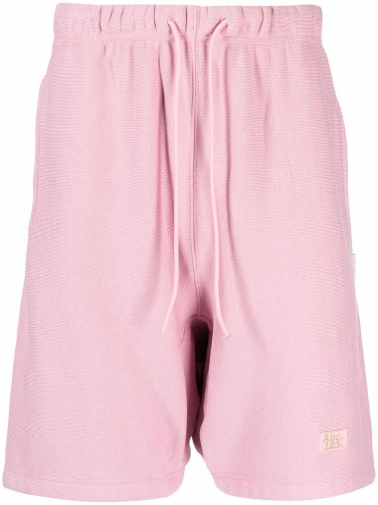 Advisory Board Crystals logo-embroidered cotton track shorts - Pink Cover