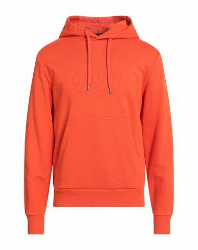 Calvin Klein Man Sweatshirt Orange Cotton Cover