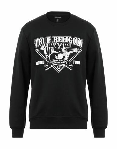 True Religion Man Sweatshirt Black Cotton, Polyester Cover