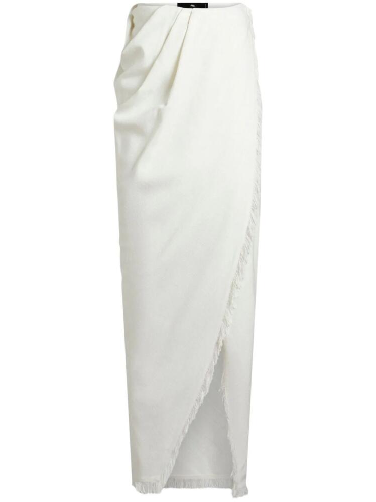 ETRO asymmetric slub-texture skirt - White Cover