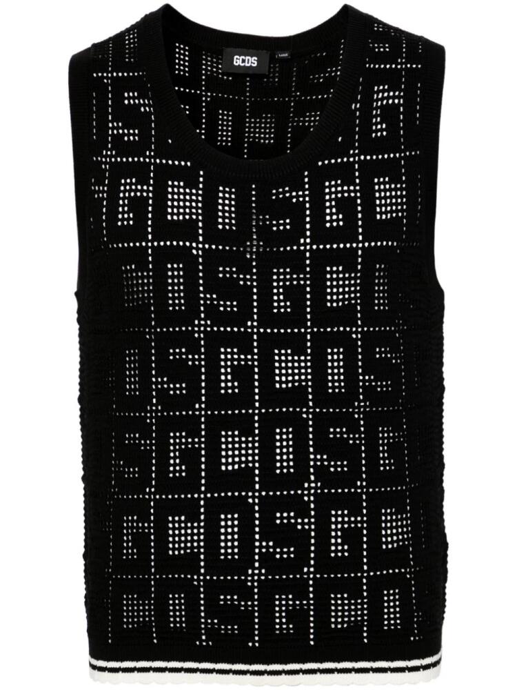 GCDS monogram-pattern sleeveless jumper - Black Cover