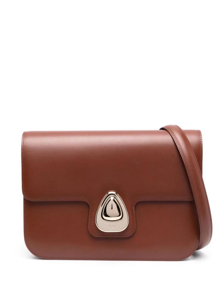 A.P.C. logo-plaque tote bag - Brown Cover