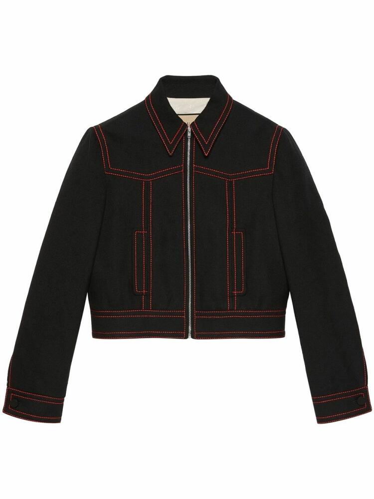 Gucci exposed stitch bomber jacket - Black Cover