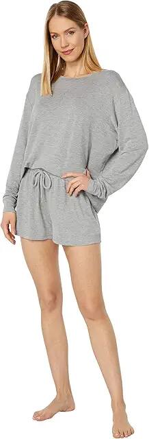 Honeydew Intimates Good Times Long Sleeve Shortie Set (Heather Grey) Women's Pajama Sets Cover