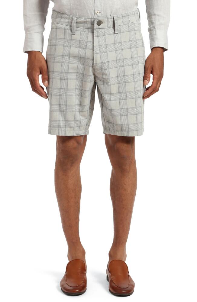 34 Heritage Arizona Check Slim Fit Flat Front Chino Shorts in Grey/Blue Checked Cover