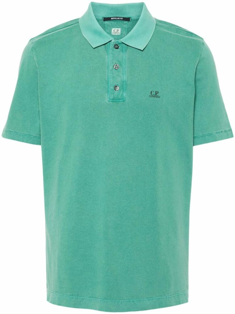 C.P. Company logo-print polo shirt - Green Cover