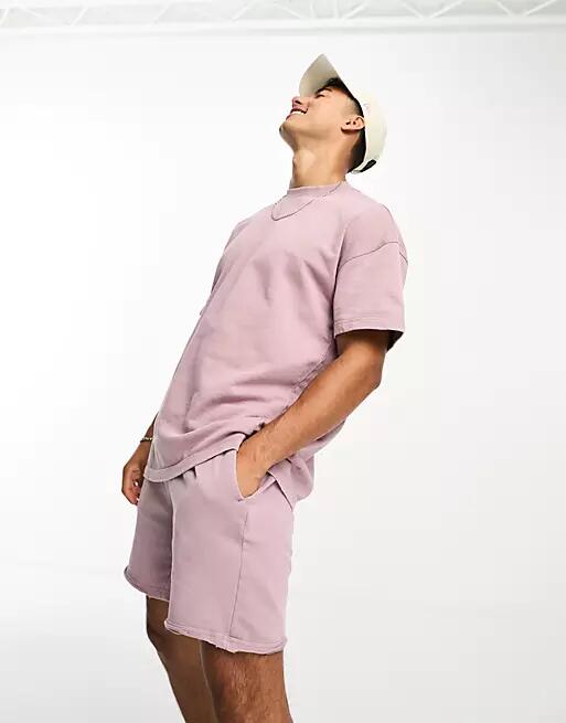 Only & Sons jersey shorts in washed pink - part of a set Cover