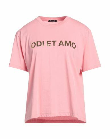 Odi Et Amo Woman T-shirt Pink Polyester Cover