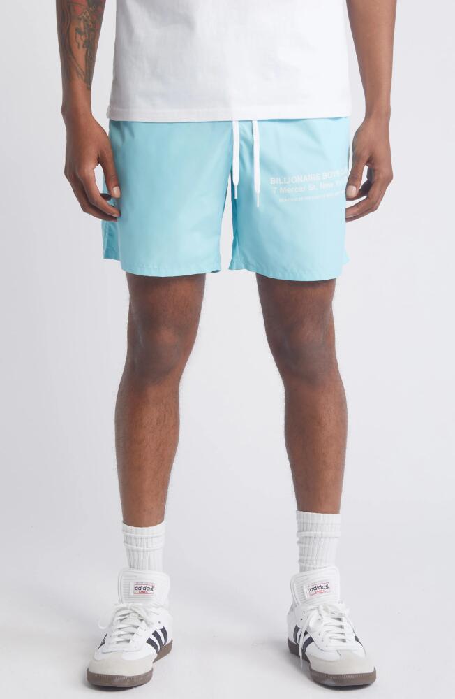 Billionaire Boys Club Mercer Drawstring Shorts in Gulf Stream Cover