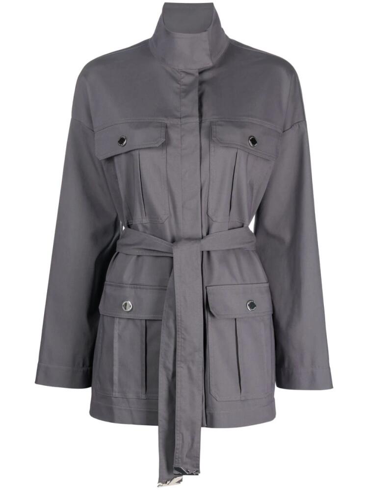 Patrizia Pepe high-neck belted parka - Grey Cover