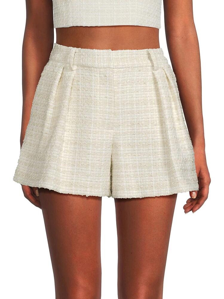 BCBGMAXAZRIA Women's Tweed Shorts - White Cover