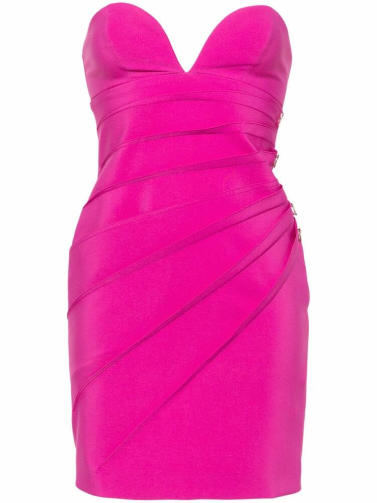 Genny strapless pleat-detail minidress - Pink Cover