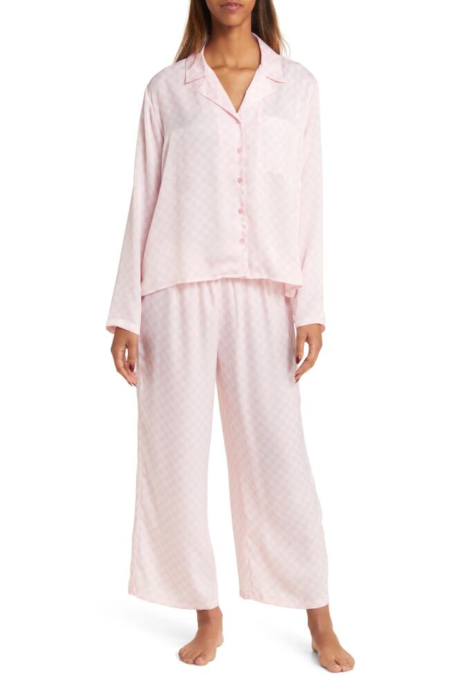 BP. Satin Pajama Set in Pink Posy Billy Check Cover