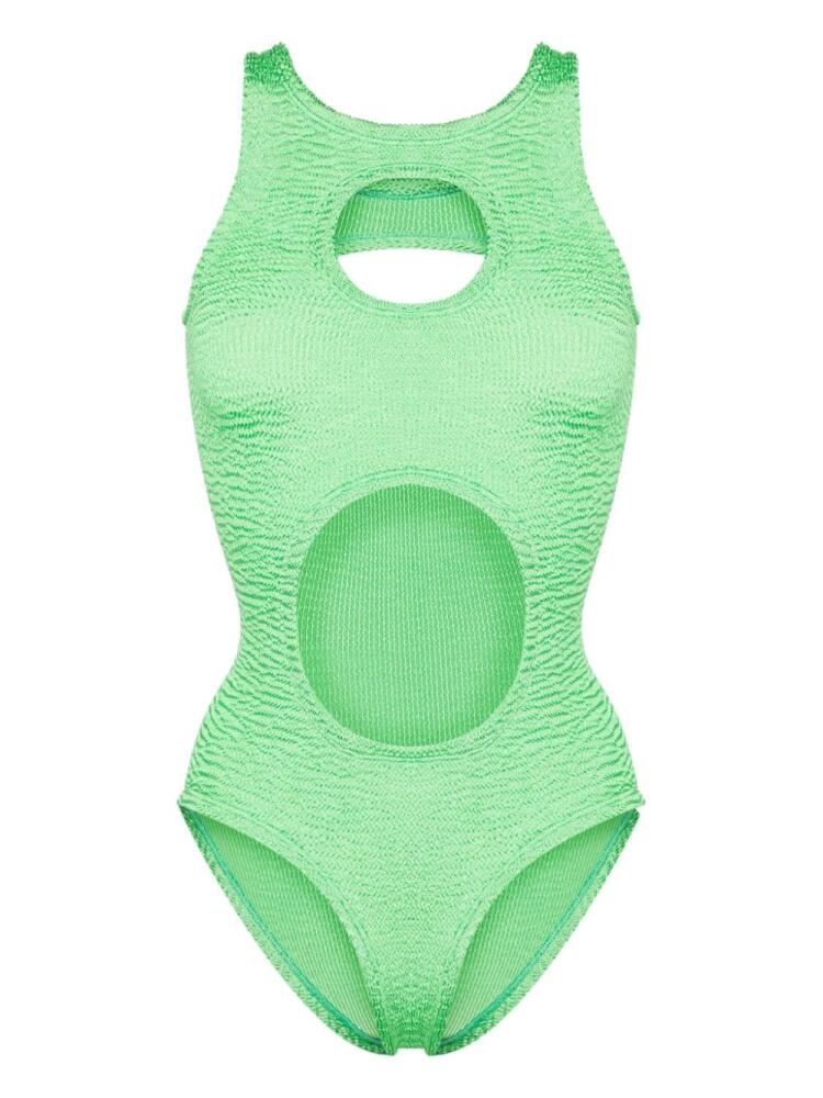 PARAMIDONNA Tara cut-out crinkled swimsuit - Green Cover