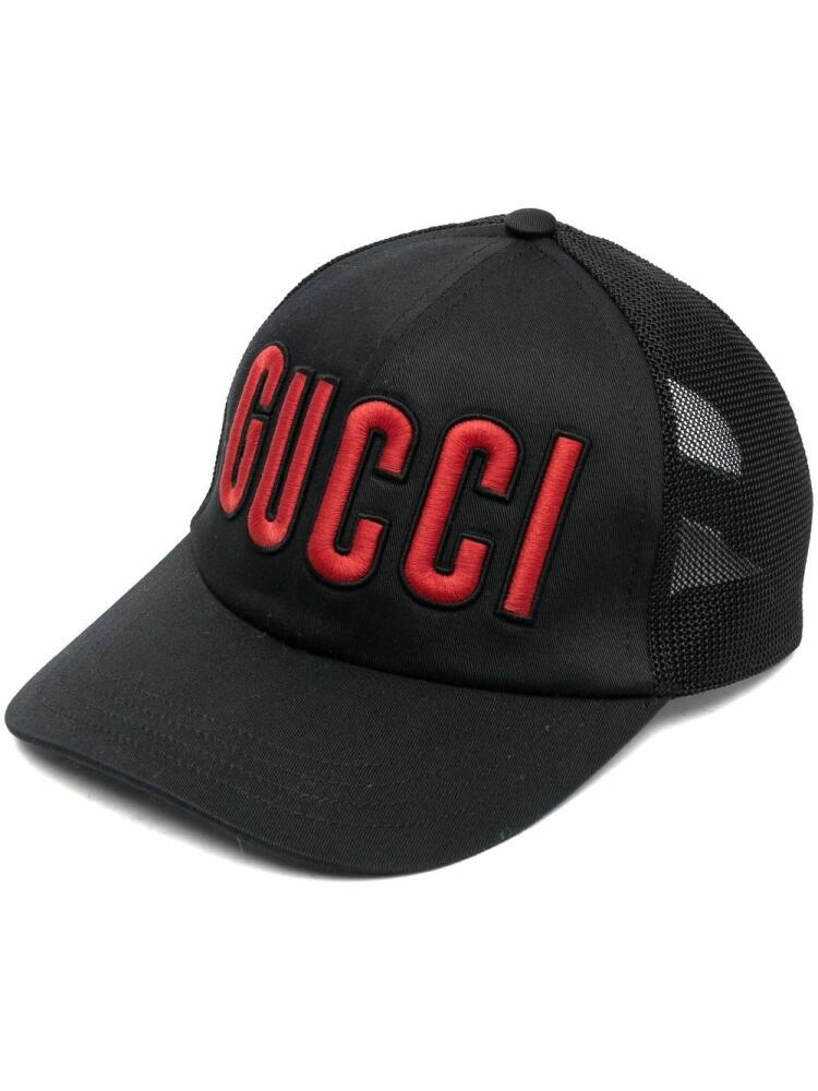 Gucci logo-embroidered mesh cap - Black Cover