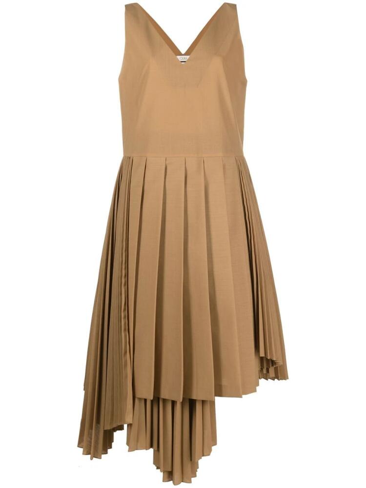 QUIRA sleeveless asymmetric-hem dress - Neutrals Cover