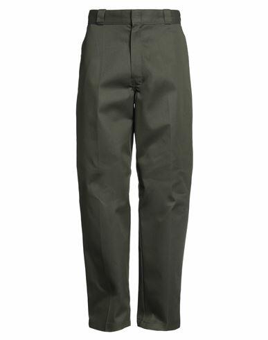 Dickies Man Pants Dark green Polyester, Cotton Cover