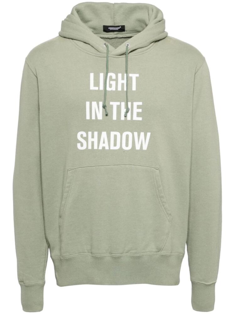 Undercover slogan-printed hoodie - Green Cover