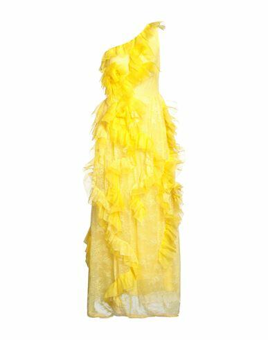 Ermanno Firenze Woman Maxi dress Yellow Polyamide, Silk Cover