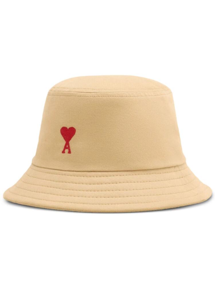 AMI Paris Ami De Coeur embroidery bucket hat - Neutrals Cover