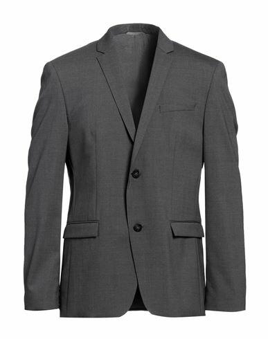 Calvin Klein Man Blazer Steel grey Wool, Elastane Cover