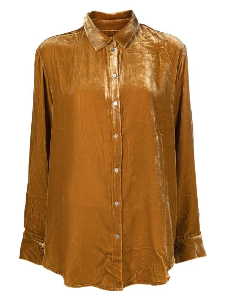 Asceno London velvet pyjama shirt - Gold Cover