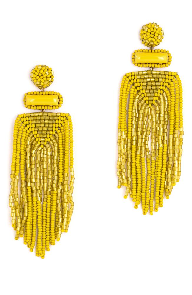 Deepa Gurnani Jody Fringe Drop Earrings in Chartreuse Cover