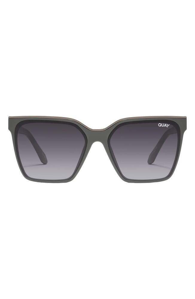 Quay Australia Level Up 51mm Square Sunglasses in Grey/Smoke Cover