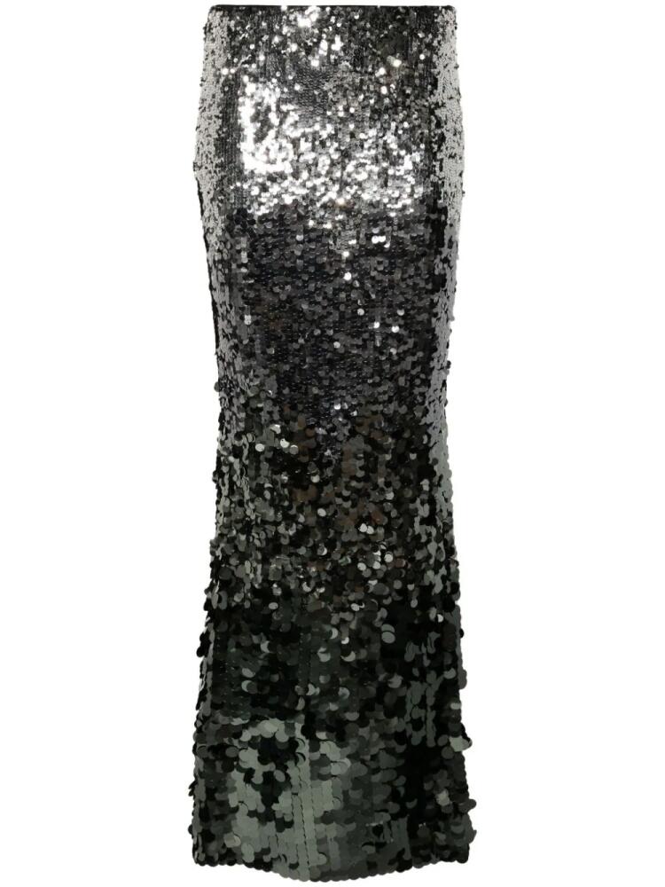 Patrizia Pepe sequinned gradient-effect maxi skirt - Silver Cover