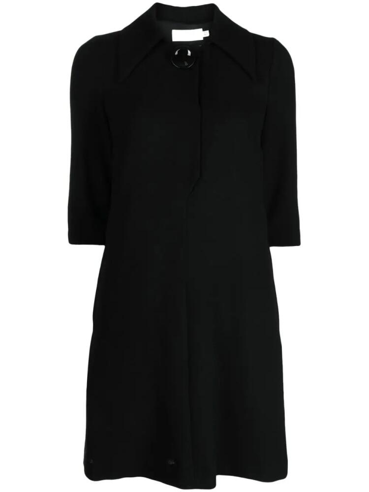 JANE Rue pointed-collar wool minidress - Black Cover