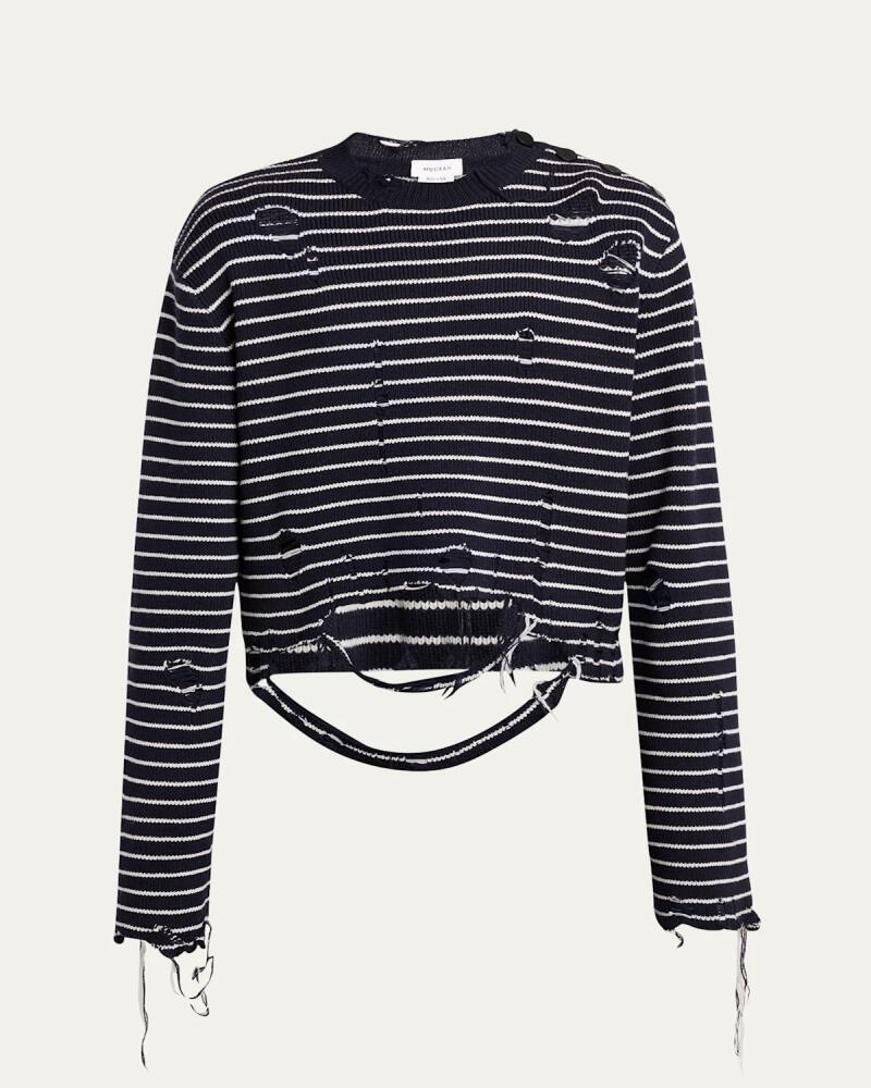 Alexander McQueen Men's Destroyed Sailor Stripe Sweater Cover