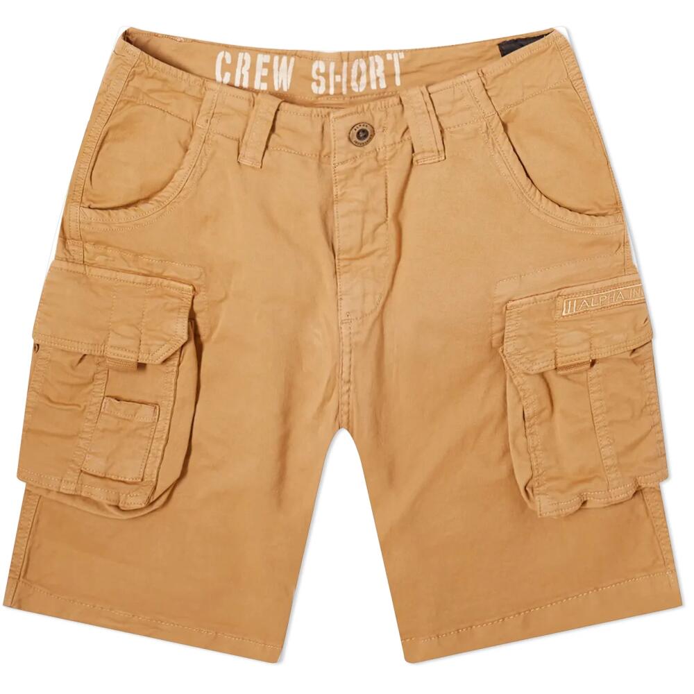 Alpha Industries Men's Crew Shorts in Sand Cover