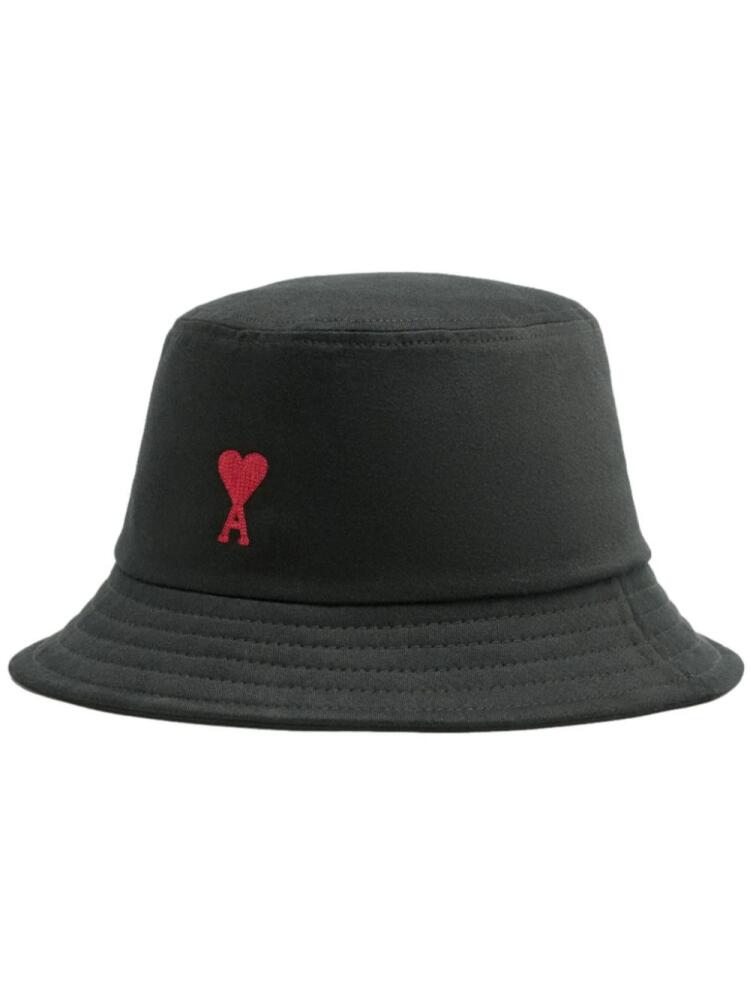 AMI Paris Ami De Coeur embroidery bucket hat - Black Cover