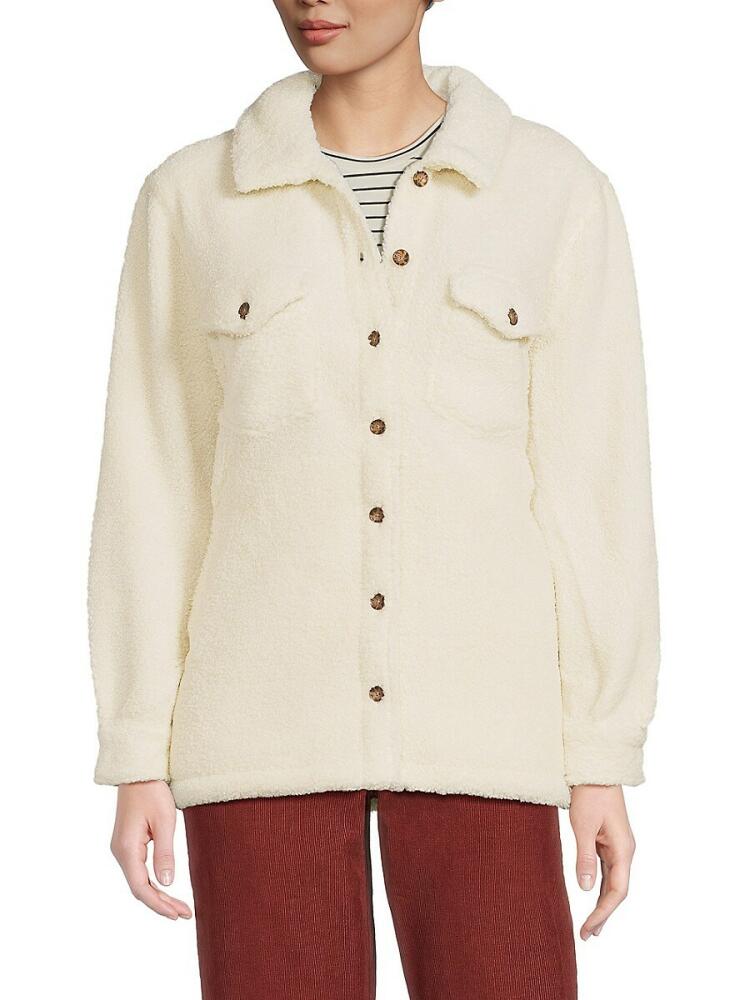 Marine Layer Women's Eden Faux Shearling Overshirt - Ivory Cover