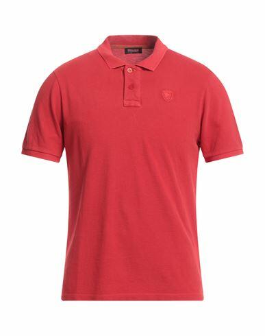 Blauer Man Polo shirt Tomato red Cotton Cover