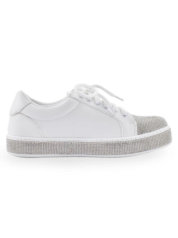 Lady Couture Women's Legend Rhinestone Low Top Sneakers - White Cover