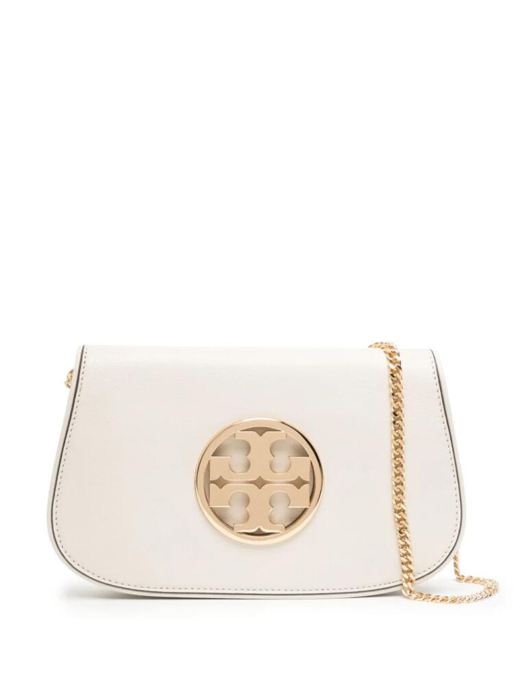 Tory Burch Reva logo-plaque clutch bag - Neutrals Cover