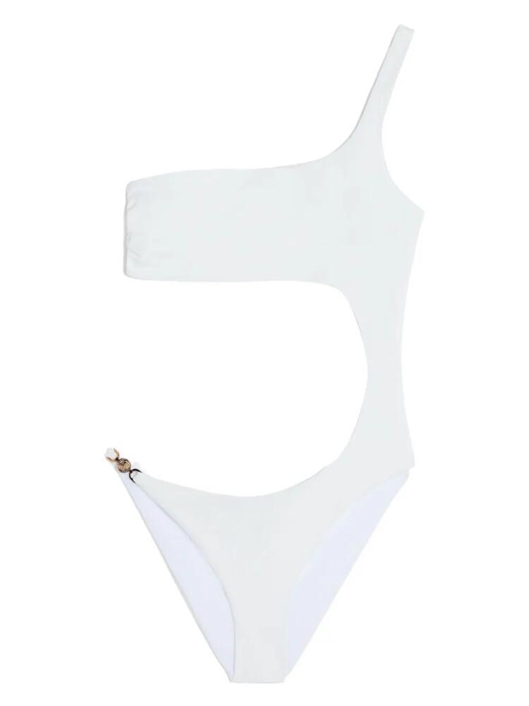 Versace Medusa-plaque cut-out swimsuit - White Cover