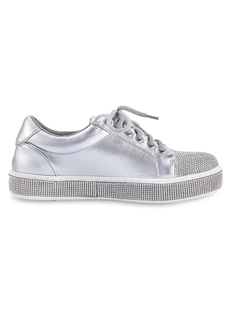 Lady Couture Women's Legend Rhinestone Low Top Sneakers - Silver Cover