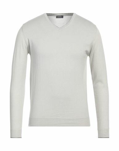 Rossopuro Man Sweater Light grey Cotton, Cashmere Cover