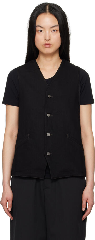 LEMAIRE Black Button Denim Vest Cover