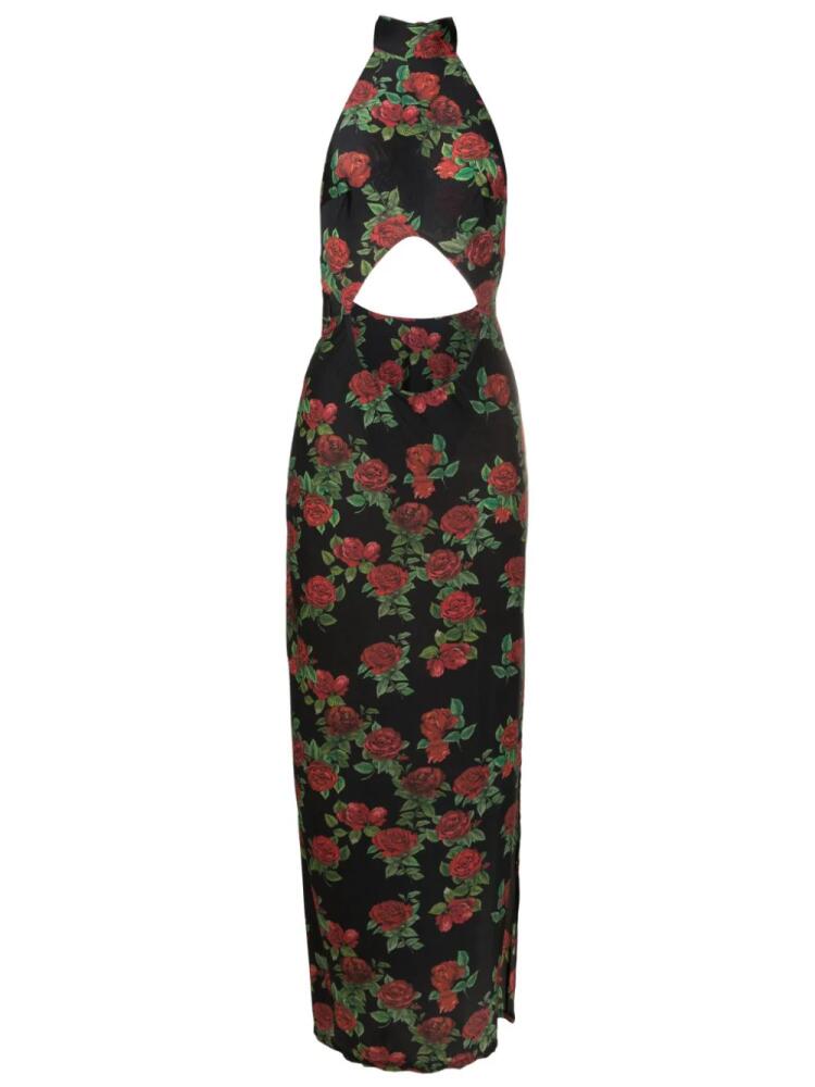 Amir Slama cut-out floral-pattern maxi dress - Black Cover