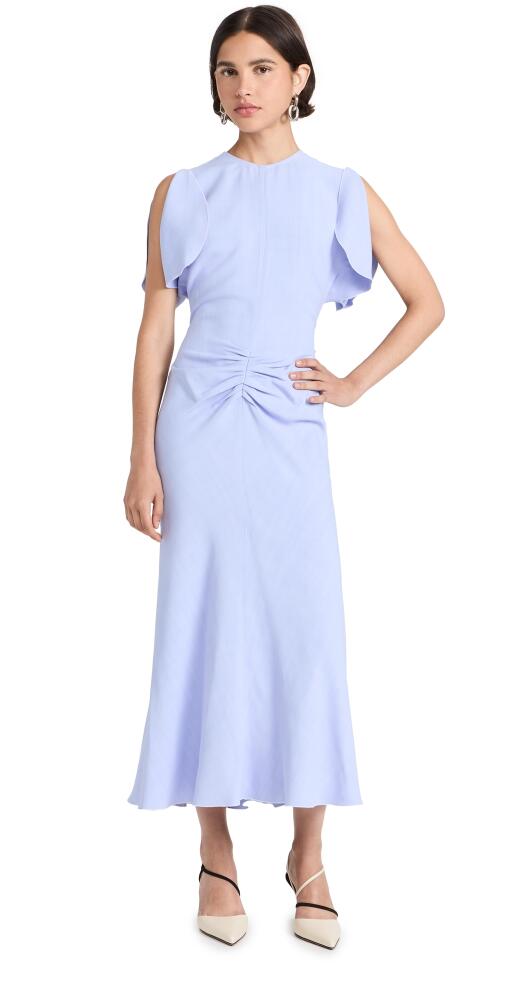 Victoria Beckham Gathered Waist Midi Dress Frost Cover