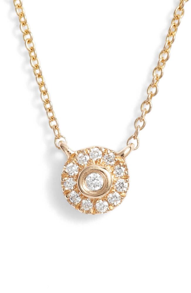 Dana Rebecca Designs Lauren Joy Mini Diamond Disc Necklace in Yellow Gold Cover