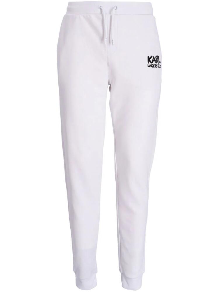 Karl Lagerfeld logo-print track pants - White Cover