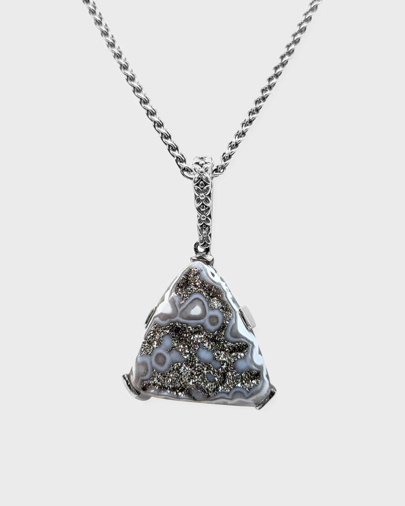 Stephen Dweck Platinum Valley Druzy Agate Freeform-Set Necklace Cover