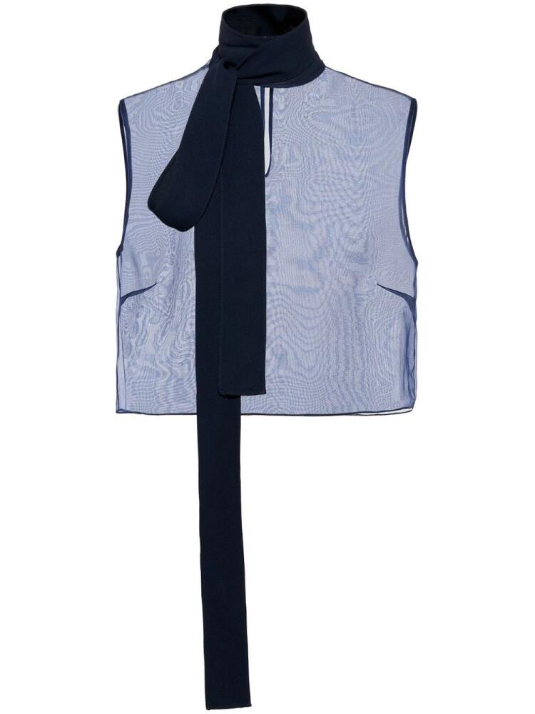 Miu Miu sleeveless scarf-detail tank top - Blue Cover