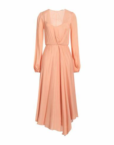 Patrizia Pepe Sera Woman Midi dress Apricot Viscose, Silk Cover