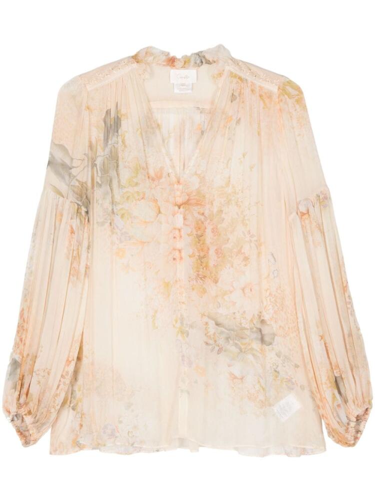 Camilla floral-print blouse - Neutrals Cover