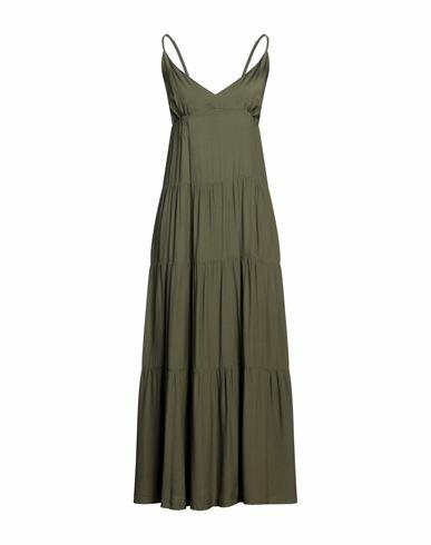 Rebel Queen Woman Maxi dress Military green Viscose Cover